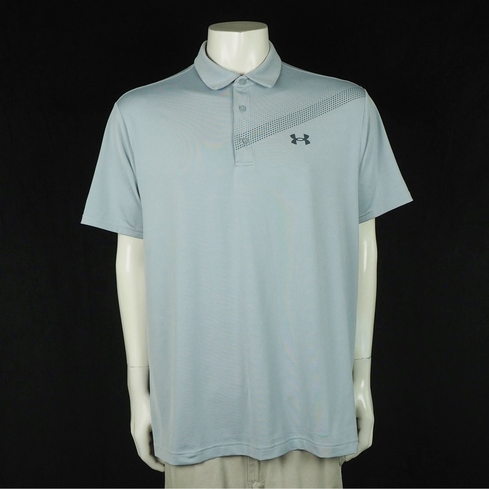 New Under Armour UA Playoff Golf Polo Shirt Mens Sz XL Gray Performance Blend